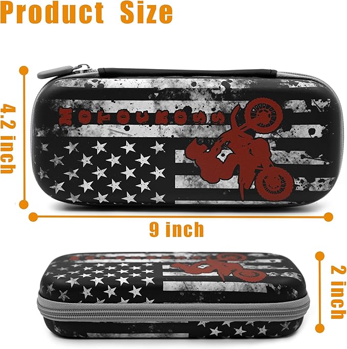 Motocross Pencil Case Zip Pencil Box Multi Pouch Holder Desk Organizer For Boys Girls School Office