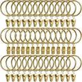 LLPJS 40 Pack Metal Curtain Rings with Clips, Curtain Clip Rings Hooks for Hanging Drapery Drapes Bows, Curtain Rod Rings 1.5 inch Interior Diameter, Gold
