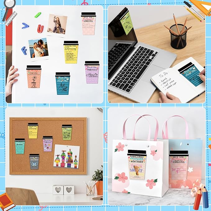 36 Sets Employee Appreciation Gifts Bulk Coffee Cup Sticky Notes with Inspirational Pens, Funny Notepads Motivational Ballpoint Pen Christmas Gifts for Coworker Teacher Nurse Office Supplies