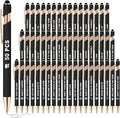 50 Pack Personalized Custom Pens with Stylus Bulk Ballpoint Pens Engraved with Logo Text Name for College Business Promotion Graduate Wedding Birthday Christmas (Black)