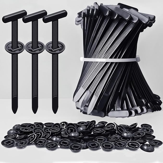 150PCS Nylon Universal Cable Tie Buckles, Multi-functional T Rivet Zip Ties - Automotive Zipper Clips with Pin & Button Design for Car Daily Repair, Fender Liner, Bumper Retainer, Door Panel Fastener