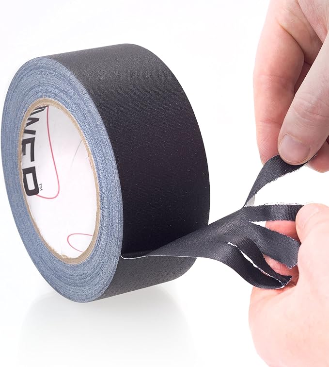 Gaffer Power Real USA Professional Grade Gaffer Tape, Made in The USA, Heavy Duty Gaffers Tape, Non-Reflective, Multipurpose. 2 Inches x 30 Yards, Black (Case of 24)