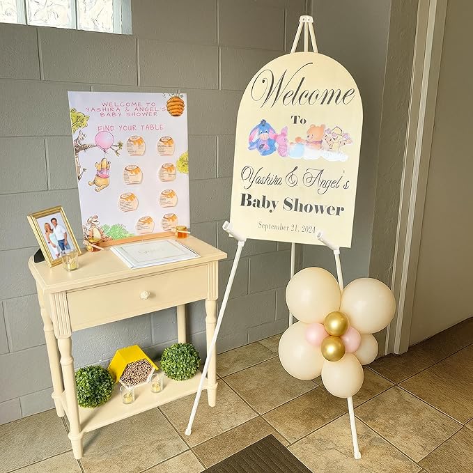 3 Pack White Easel Stand for Sign & Poster - 63" Adjustable Metal Easels for Wedding Welcome Sign, Painting, Canvas, Art Display - Portable Folding Tripod with Carry Bag, Holds 5 Lbs