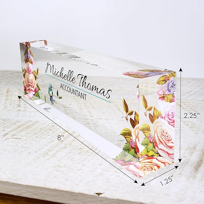 Desk Name Plate Personalized - Design Options - Coworker Gifts, Workspace Decorations, Professional Office Décor