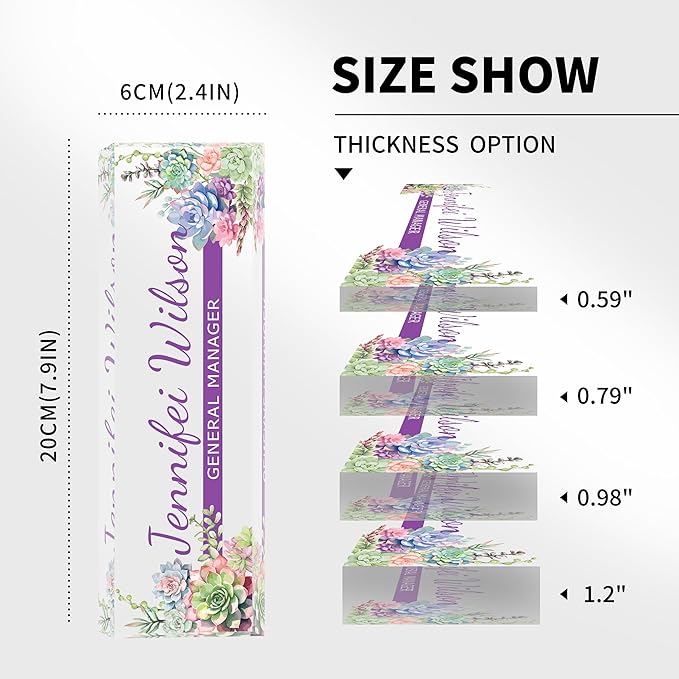 Name Plate for Desk-Personalized Name Plates for Desk-Name Plate Personalized for Office-Gifts for Teacher Boss Employee Appreciation Office Desk Decor (purple A), MYDZBJMT1009