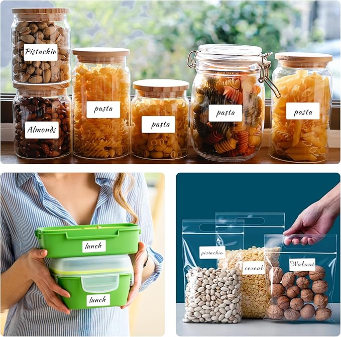 Yeachlaing Multi-Use Removable Labels, 1"x 3", 300 PCS Blank Labels Total,Water/Oil/Tear Resistant/Ink Won't Smudge No Residue