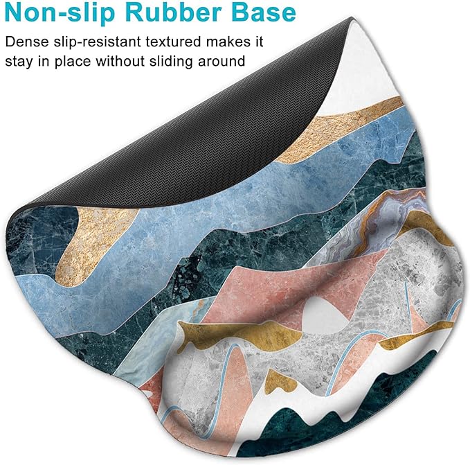 Keyboard Wrist Rest and Mouse Pad, Ergonomic Memory Foam Mouse Pad Wrist Support, Non-Slip & Pain Relief Mouse Pad and Keyboard Wrist Support, Comfortable Mousepad with Wrist Rest for Game, Office