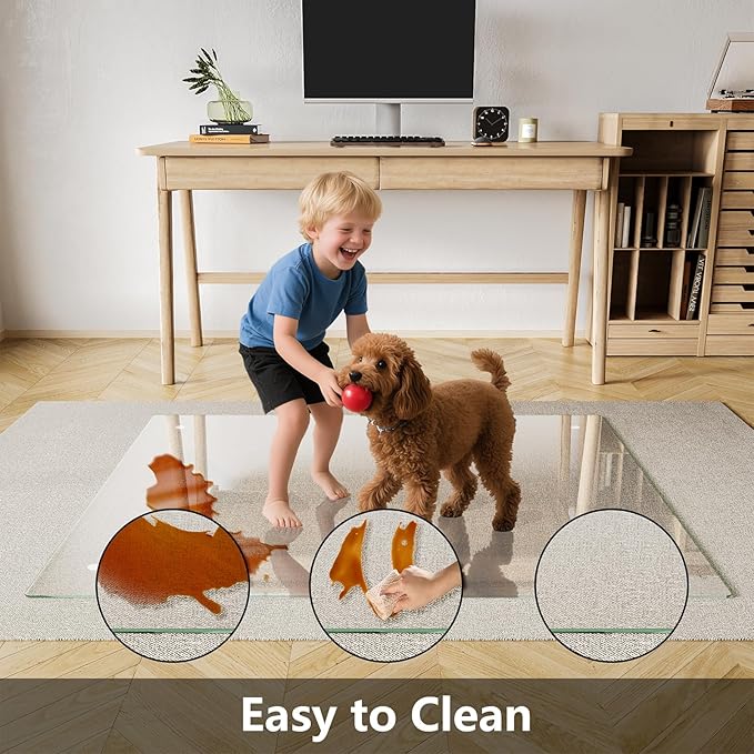 Koonmi Chair Mat for Carpet, Tempered Glass 54"x72" Office Chair Mat, Glass Floor Mat Protector with Rounded and Polished Edges,Ideal for Hardwood Floor, Carpet, Office, Desk, Rolling Chair