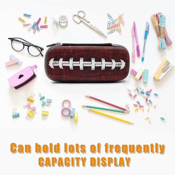 Football Pencil Case Zip Pencil Box Multi Pouch Holder Desk Organizer For Boys Girls School Office