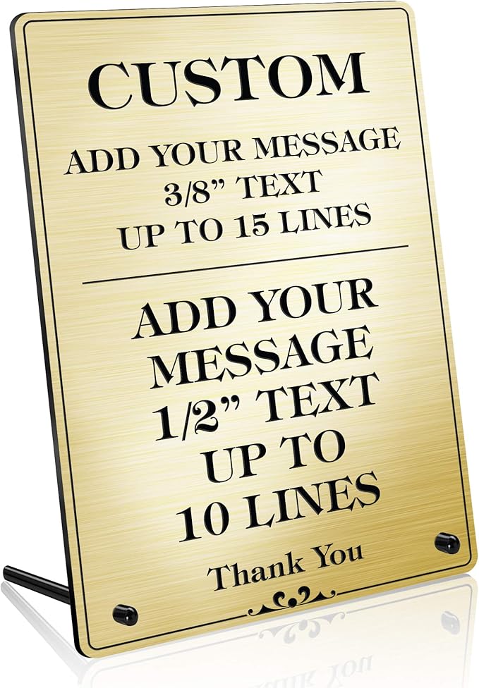 Desk Sign, Custom Desk Name Plate/Sign, 9" x 6", 18 Colors, Up to 10 Lines, Prestige Collection, USA Made By MY SIGN CENTER