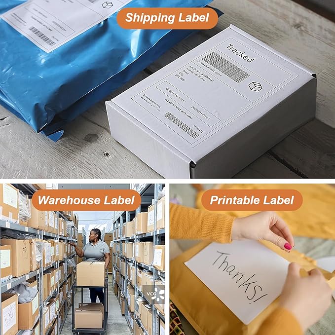 PAPRMA Half Sheet 8.5x5.5inch Shipping Mailing Label 100 Counts, 2 Labels Per Sheet 8.5 x 11 for Laser & Inkjet Printer, Permanent Adhesive Label Square Corner (50 Sheets)