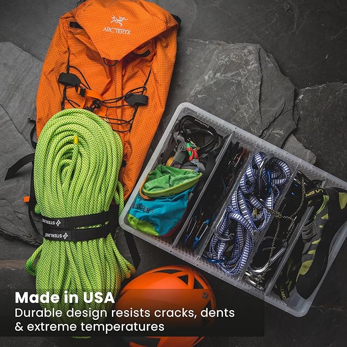 SIDIO Crate Basic Pack - 2 Full-Size & 1 Half-Size Heavy Duty Stackable Storage Bins, Totes, Containers with Dividers - Durable Organizer for Home, Office, Garage, and Outdoor Use, Camo Variety Pack