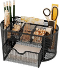 Mesh Pen Holder for Desk 9 Compartment Desk Organizer for Pens Pencils Sticky Notes Clips Office Accessories