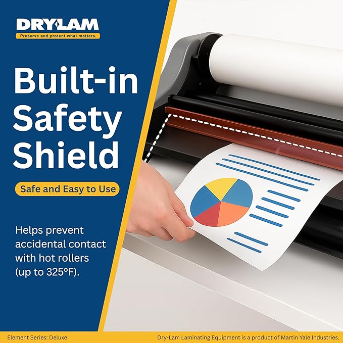 Dry Lam CL-27DX Deluxe Thermal Laminator, 27" Wide Format Laminating Machine with LED Display, Heated Rollers, Variable Speed and Temperature Controller - Element Series