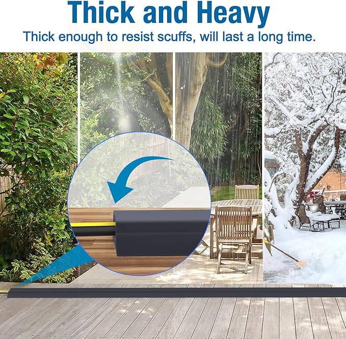 Eapele Floor Cord Cover 6.5ft Cord Covers for Wires on Floor, Heavy Duty Extension Cord Cover, Rubber Floor Cable Cover, Prevent Trip Hazard for Sidewalk Home Office Outdoor or Indoor Settings (Grey)