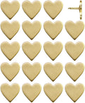Big Gold Heart Push Pins - Large Gold Metal Heart Map Pins - for Cork Board, Maps, or Lapel Pin Use - Designed in USA - Set of 20