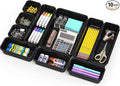Simple Houseware Interlocking Desk Drawer Bins Organizer, 10 Packs, Black