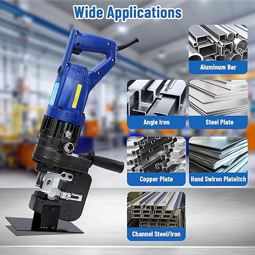 1200W Electric Hydraulic Hole Punch 110V Electric Hydraulic Punching Tool 10T Output Force Hole Puncher for Metal Steel Plate Iron Plate Aluminum Plate