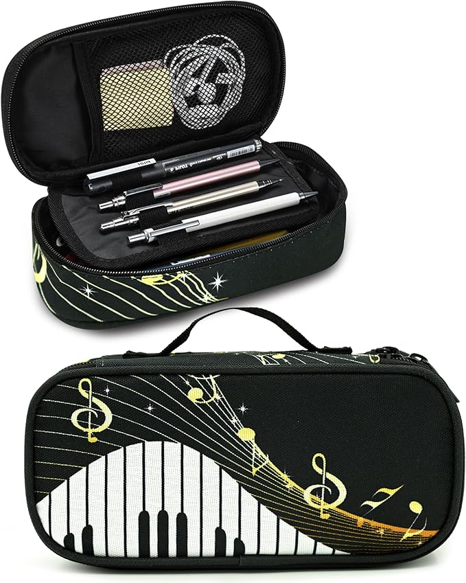 Music Pencil Case Pencil Pouch Large Capacity Pen Bag School Office Organizer Stationery Storage Box For Girls Boys Teen Kids