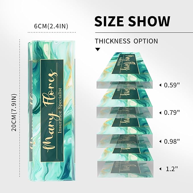 Personalized Name Plates for Office - Gifts for Teacher, Boss, Employee Appreciation - Desk Decor (Amber)