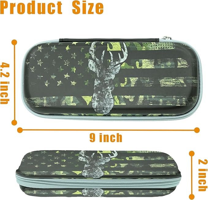 Camo Hunting Deer Pencil Box Zip Pencil Case for Boys Girls School Organizer Pencil Bag Pencil Pouch