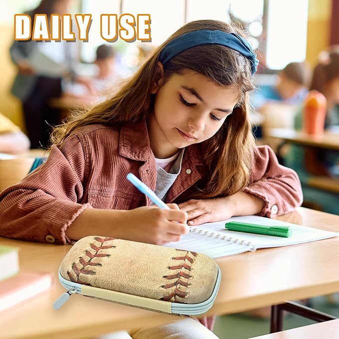 Retro Baseball Pencil Case Zip Pencil Box Multi Pouch Holder Desk Organizer For Boys Girls School Men Women Office