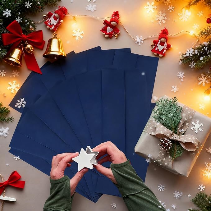 Jutom 500 Pcs Kraft Envelopes Letter Size Bulk #10 Business Strong Sealed 4-1/8 x 9-1/2 in Flap Office Printable Mailing Envelopes Windowless Invisible(Navy Blue)