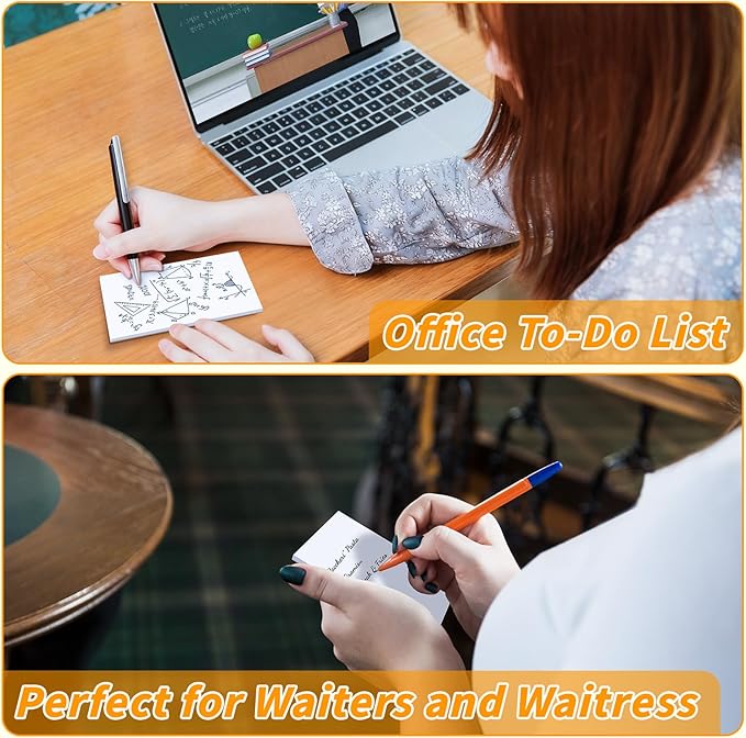 Note Pads 3x5, 36 Pack Small NotePads, Server Note Pads, Scratch Pads 3x5, Memo Pads White Paper, 50 Sheets per Blank Note Pads 3x5, Mini Writing Pads Pocket Notepads for Office School Home Supplies