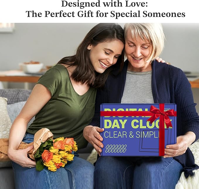 10.1'' Extra Large Digital Clock, 1280*800p HD Display, Dementia Clock For Seniors, Digital Clock With Date, Time, Day Of Week, 10 Reminders & 6 Alarms, Auto Dimming & DST, Remote Control, White