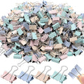 Jetec 500 Pieces 1 Inch Colorful Binder Clips Medium Paper Clamps Metal Paper Clips for Teachers Students Classroom Business Office and School Office Supplies