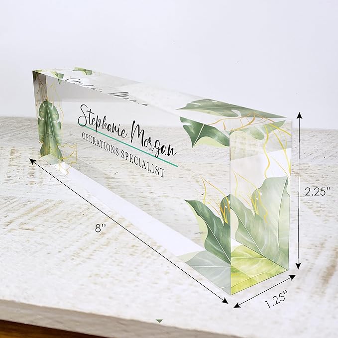 Custom Name Plates for Desk, Ideal Office Decoration for Men and Women, Clear Acrylic Desk Name Plate | ARTBLOX