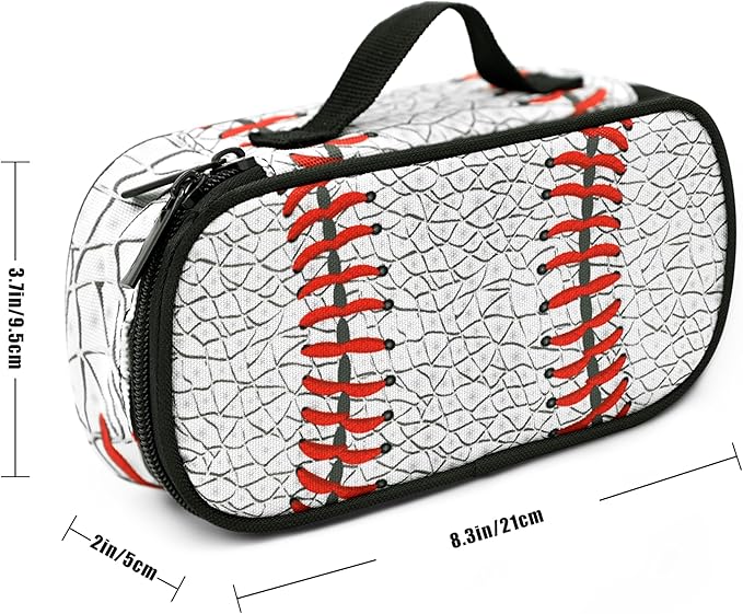 Baseball Pencil Case Pencil Pouch Large Capacity Pen Bag School Office Organizer Stationery Storage Box For Girls Boys Teen Kids