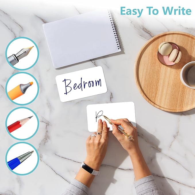 500 Blank Labels, Rectangular Color Code Label with Perforation Line for Home Organization Projects, Bins, Kitchen Storage Containers, Desk Items(5” x 3”)