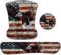 Keyboard Wrist Rest and Mouse Pad Wrist Support Set with Coasters, Non-Slip PU Base Ergonomic Mousepad for Computer Laptop Home Office Easy Typing & Pain Relief, Military Wall Graffiti USA Flag Eagle