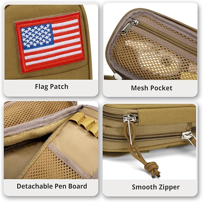 ATRIPACK Pencil Case Big Capacity High Large Storage Tactical Small Tool Pouch Bag Marker Pen Case Stationery Bag Travel Holder School College Office Organizer for Kids Men Women Adult Teens (Brown)