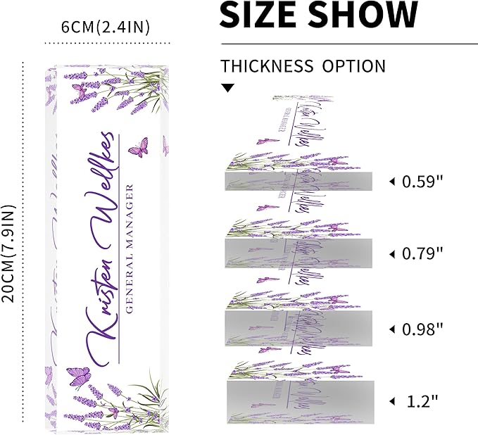 Custom Desk Name Plate Personalized, Acrylic Name Plates for Desk, Office Decor Personalized Gifts for Teacher Coworkers Boss Nurse Peppermint