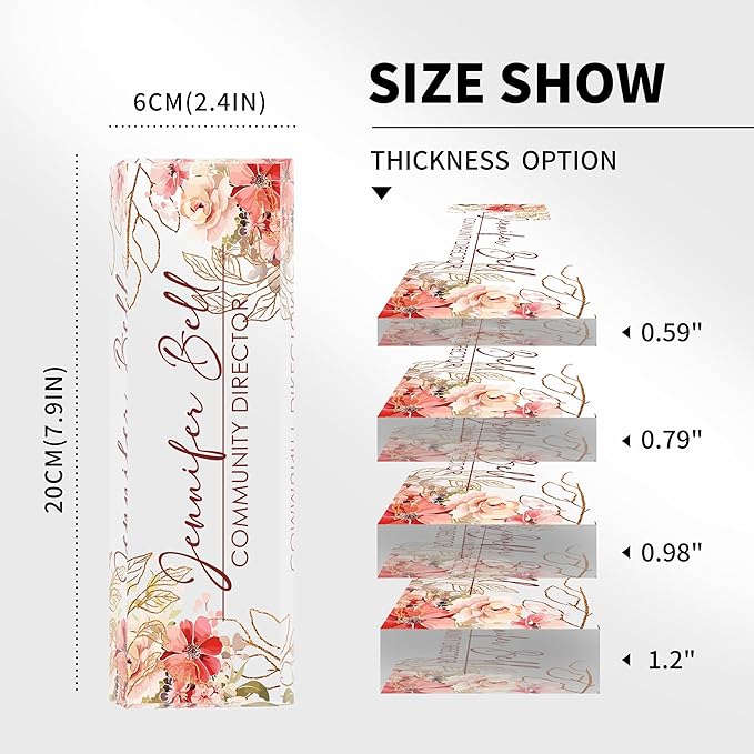 Custom Name Plate for Desk Desk Name Plate Personalized, Office Desk Decor for Women & Men, Employee Appreciation Gifts The Office Gifts for Boss, Manager, Teacher, Nurse, Lawyer, Flower 5