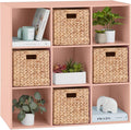 Best Choice Products Kids Bookcase 9-Cube Storage Organizer, 11in Shelf Opening, Bookshelf, Toy Storage, Customizable w/ 3 Removable Back Panels – Light Pink