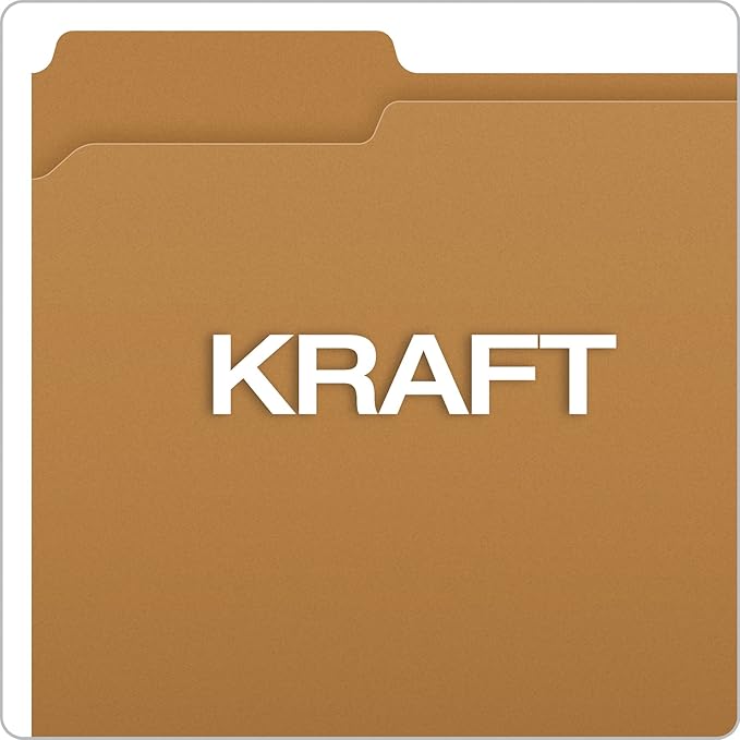 Pendaflex Kraft Fastener Folders, Letter Size, 1 Fastener, 1/3 Cut, 50/BX (FK211) | (Pack of 5)