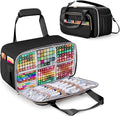 Marker Organizer Case Holding up to 216 Markers, Marker Storage Carrying Bag, Large Marker Holder with Shoulder Strap, Black
