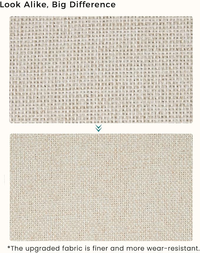 Storage Cube Bins | 7.7 oz/yd² Fabric Cubby Organizer Baskets for Shelf, Closet, Cabinet, Wardrobe | KALLAX Shelving Unit Insert Drawer | 4 Pack, Beige & White, 13x15x13 Inch