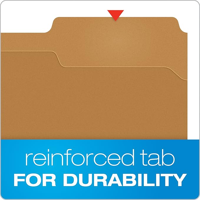 Pendaflex Kraft Fastener Folders, Letter Size, 1 Fastener, 1/3 Cut, 50/BX (FK211) | (Pack of 5)