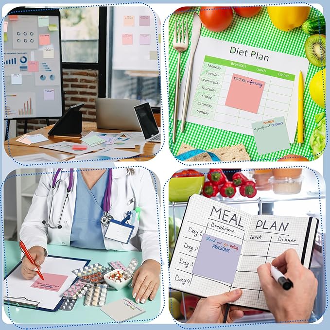 Yinder 24 Pcs Employee Appreciation Sticky Notes New Year Gift Bulk Motivation Sticky Note Pads Inspirational Gift for Teacher Nurse Staff Coworker Office Supply 3 x 3'' (Appreciation,Artistic)