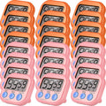 Weewooday 24 Pcs Digital Kitchen Timer Magnetic Timer Bulk On/Off Switch Minute Second Count up Countdown Loud Alarm for Exercise Cook Baking (Pink,Orange)