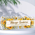 Personalized Office Name Plate, Custom Name Plate for Desks, Office Desk Decorations Gift for Women Men, Acrylic Desk Name Plate for Teacher Coworkers Staff Boss (Sunflower)