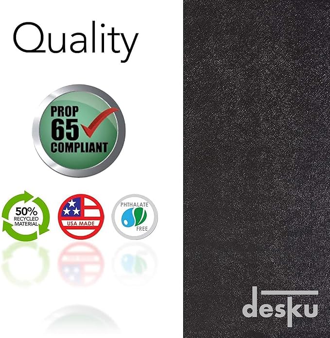 DESKU - Octagon Gaming Chair Mat, Computer and Office Chair Mat for Carpet, Black, 46 Inches x 49.5 Inches, Made in The USA