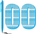 deegtran 100 Pack No Bleed Sky Blue Barrel Click Pens, Wholesale Retractable Ballpoint Pens, Medium Point, Smooth Ink, 1.0MM Black Ink