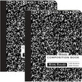 BAZIC Products Composition Notebook Wide Ruled - 100 Sheets, Black Marble Composition Notebook with Durable Cover, Non-Spiral for Journaling, School, Home, or Office, 2-Packs