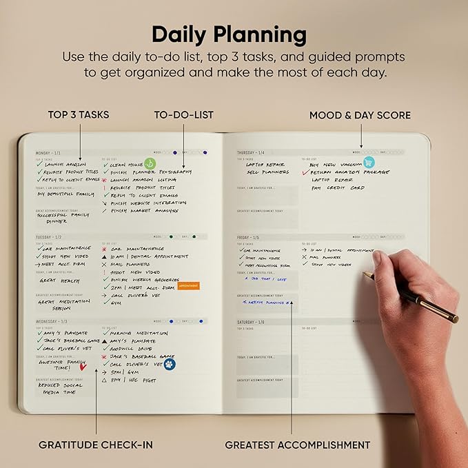 Dated, 2026 Planner, 8.5" x 11" - The #1 Productivity Planner to Achieve Your 2026 Goals - Planner 2026-2027 by PRODUCTIVITY STORE (A4, GREY)
