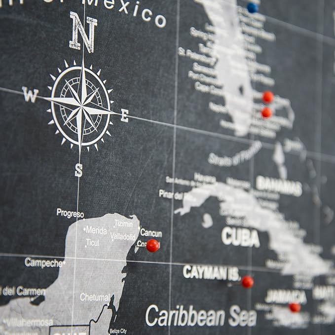 Push Pin USA Map Board - with Push Pins to Mark USA Travel - Handmade in Ohio, USA - Design: Modern Slate (24" x 16")